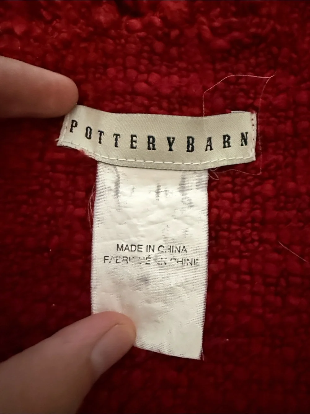 Pottery Barn Red Textured Throw